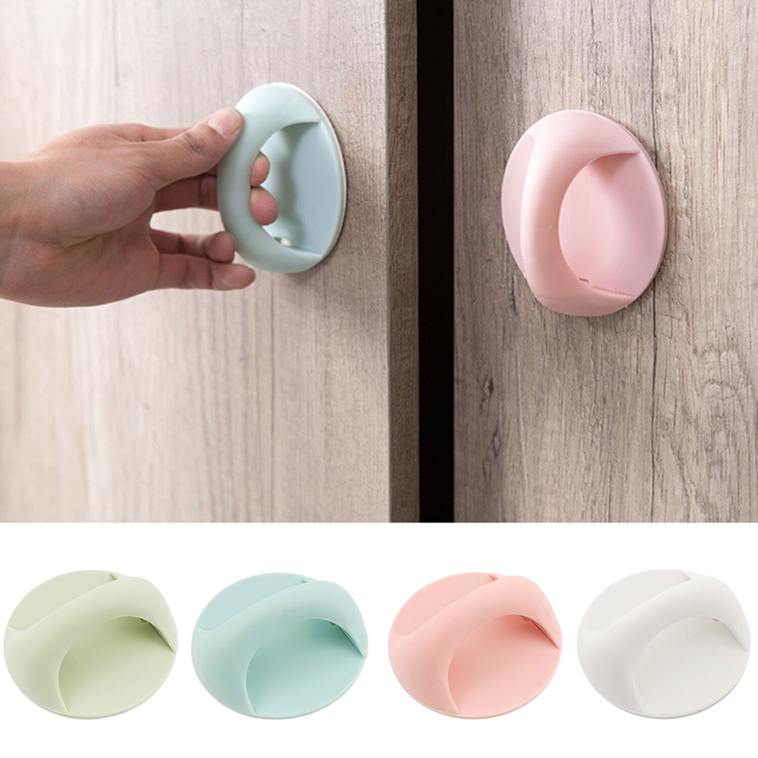 2-Pack Adhesive Cabinet Handles - No Drill Stick-On Pulls For Drawers & Sliding Doors (5.7", Silver)