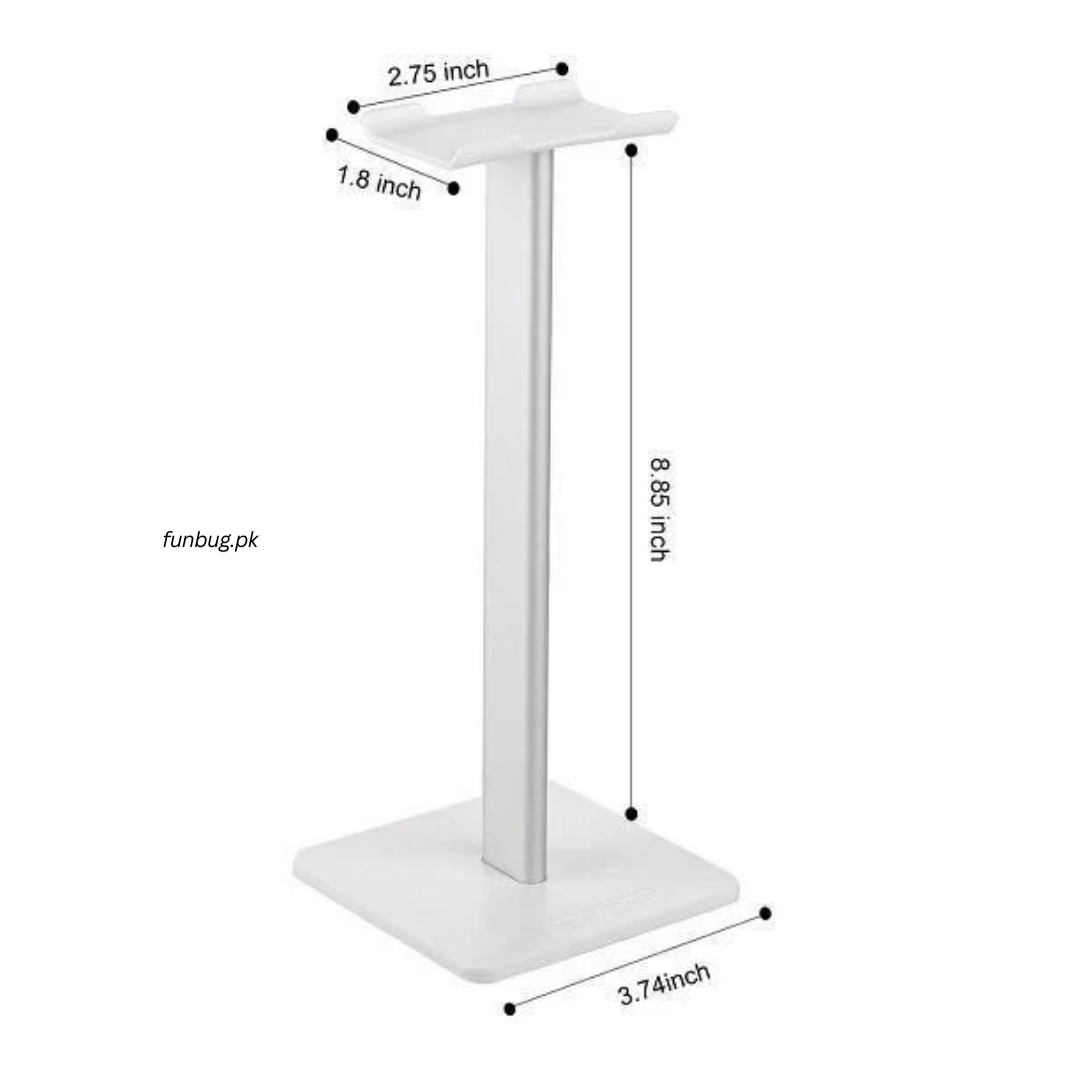2in1 Universal Desk Mount Headphone Stand with Mobile Holder for Table -  Silicone Headset Support for Rgb Gaming and Non-Gaming Headphones - Black & White by FunBug