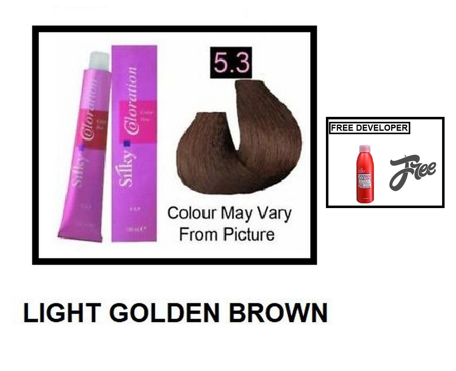 Free Developer With Silky Hair Color LIGHT GOLDEN BROWN
