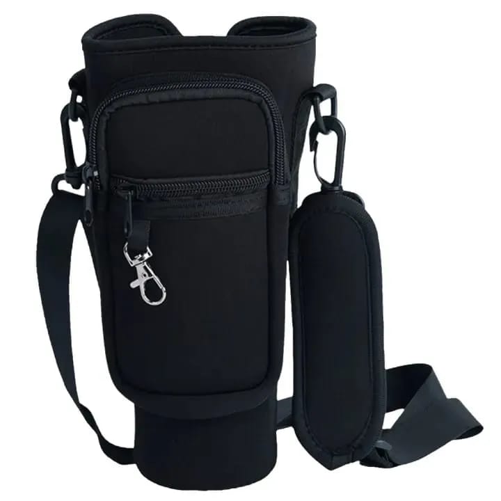 Tumblers Bag With Straps Premium Insulated Crossbody Bottle Holder For Gym, Travel & Outdoor | Lightweight Neoprene Water Bottle Carrier For Men & Women | Multi Pocket Shoulder Sling Bag Portable Design