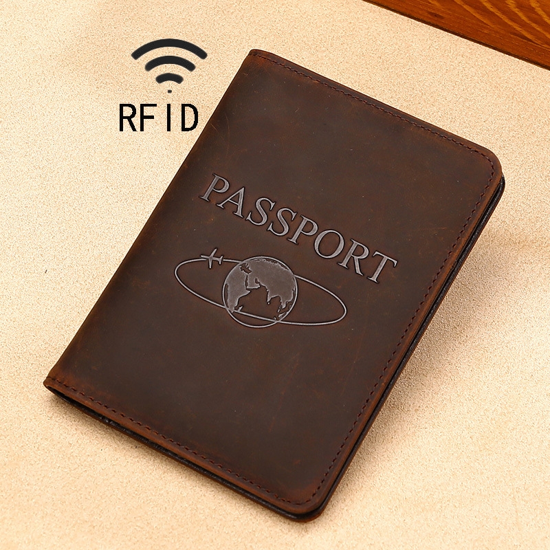 Rowgins RFID Blocking Passport Wallet - Travel Passport Holder With Zipper, Multiple Slots For Cards & Cash, Brown