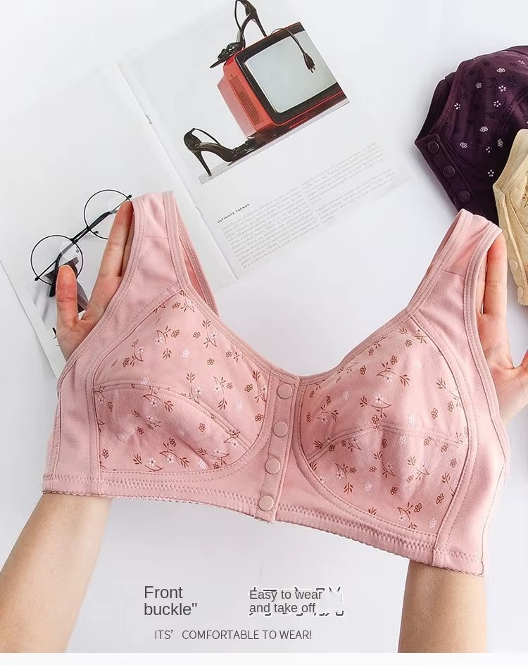 Front Open Wide Strap Non Padded Non Wired Maternity Nursing Bra Plus Size