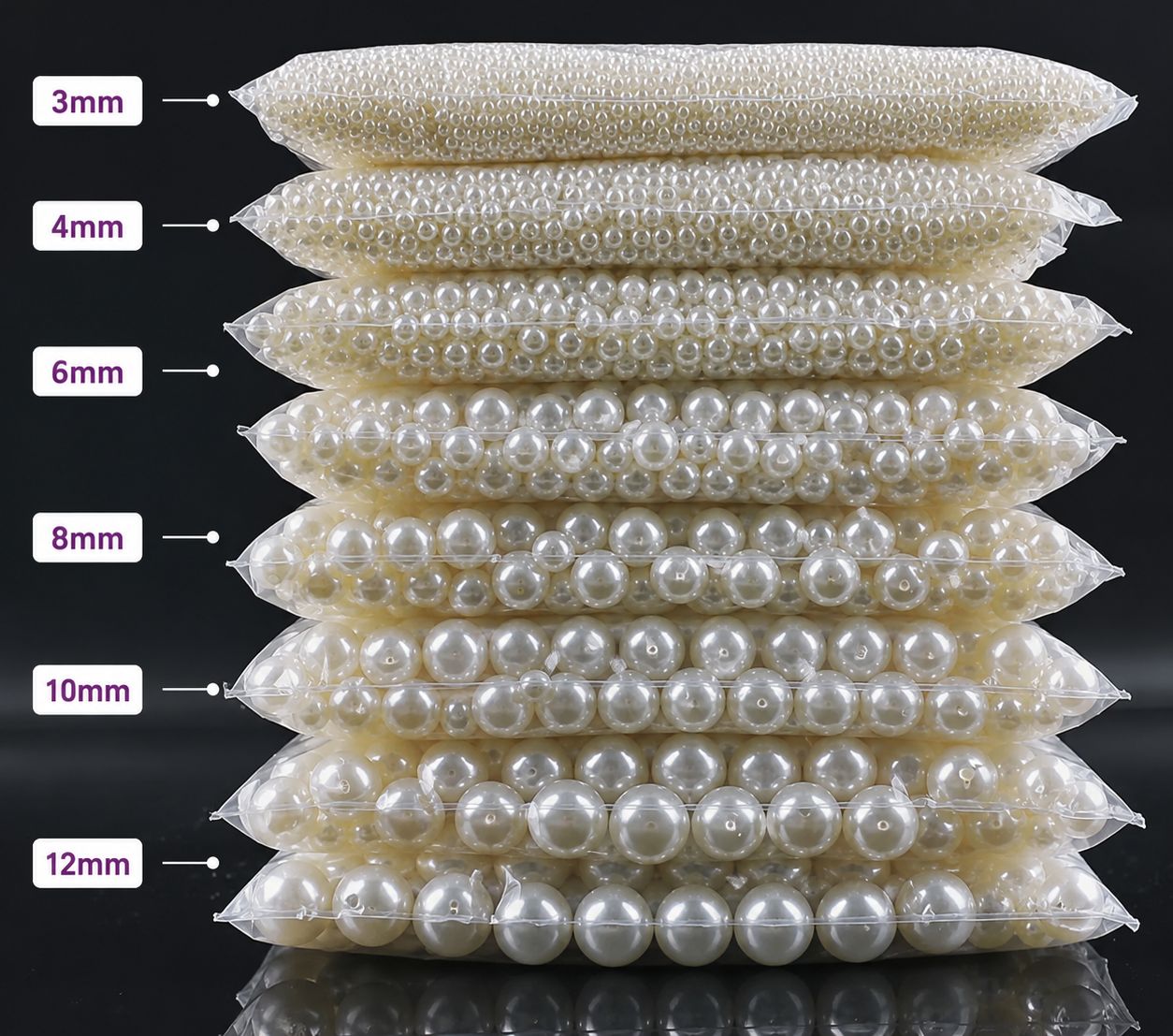 Svelte Trinkets Premium Pearl Beads for Bracelet Making | 100/200/500/1000 PCS DIY Jewelry Making Kit | High-Quality Off White Pearls for Jewelry Making, Kids Crafts, Bracelets & Accessories Supplies | Best Seller Craft Supplies