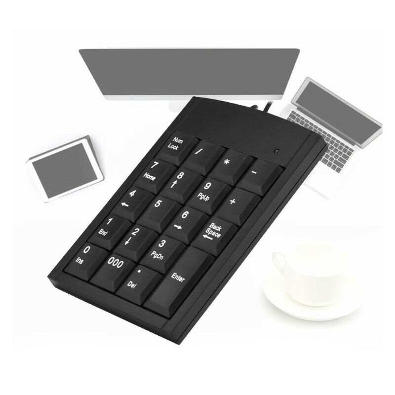 Number 19 Keys Numeric Keypad  Keyboard Accounting USB Cable For Laptop PC Computer
