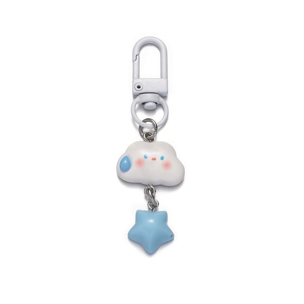 Blue Star Cloud Blue Star Keychain Bag Charm Cloud Plastic Cement ...