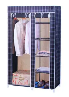 Canvas Wardrobe Modular Metal Foldable Lightweight Folding Storage