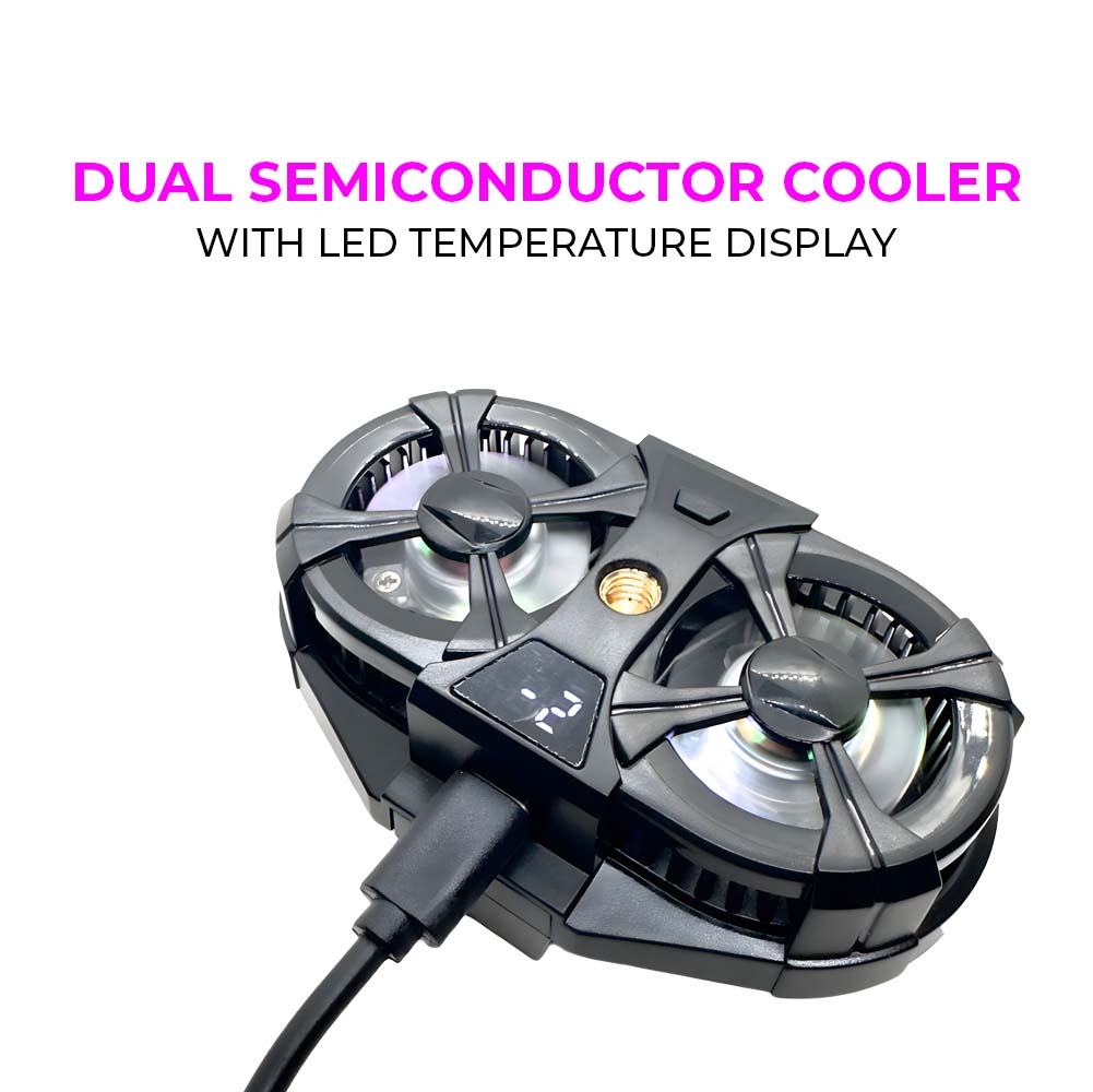 SL-07 Mobile Cooling Fan - Portable Gaming Fan for Smartphones, Adjustable, USB Powered, Silent, RGB Light, Heat Sink, Cold Wind, for PUBG, Free Fire, Gaming, Live Streaming, Smartphone, iPhone, Android - Compact, Durable, High-Quality Cooling Fan