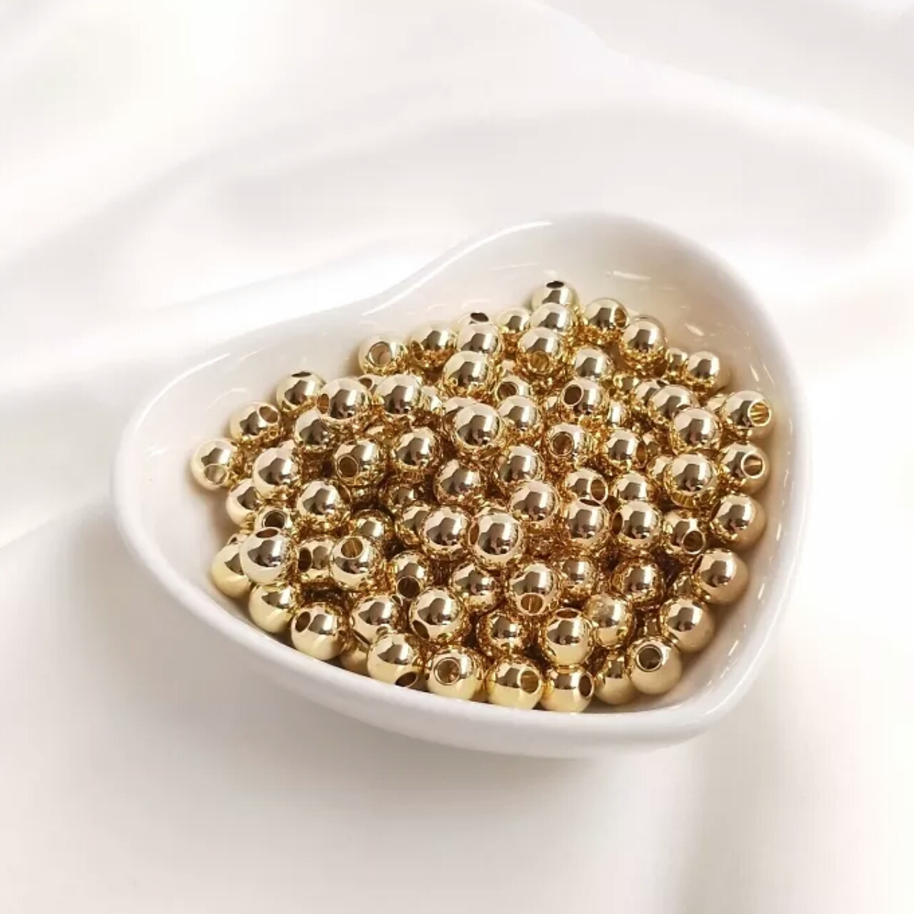 Golden Beads Charms Sewing Decorations Jewelry Findings Handmade Projects Craft Bead - Pack of 100