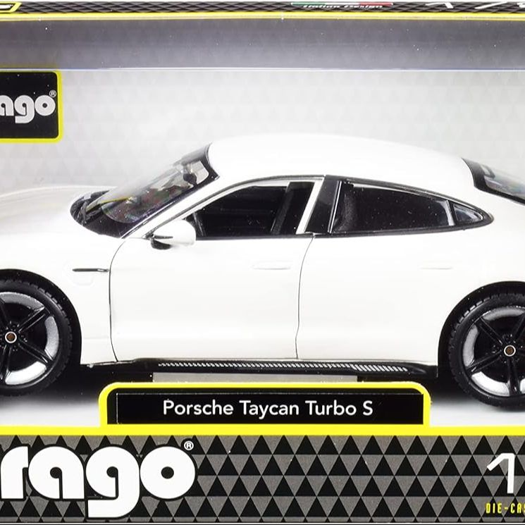Bburago 1:24 scale Porsche Taycan Turbo S Officially licensed White Sports Car Die Cast Vehicles Collectible Model Car Toys view 9