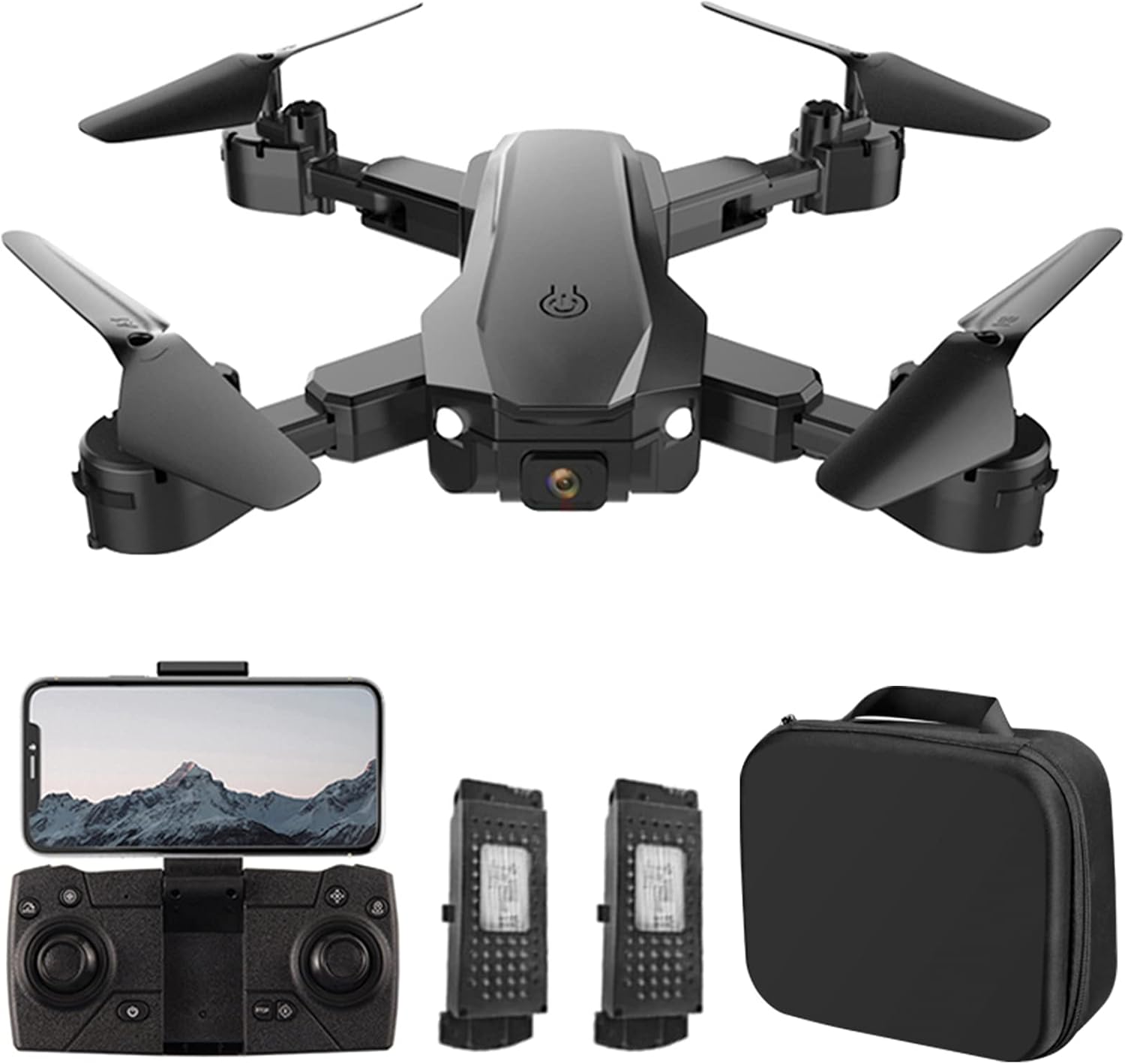 DM99 Drone with Dual Camera, 4K UHD Camera DM99 Drone, RC Quadcopter with 3D Flips, Trajectory Flight, Headless Mode, Altitude Hold, One Key Take Off/Landing, Bag and 2 Batteries