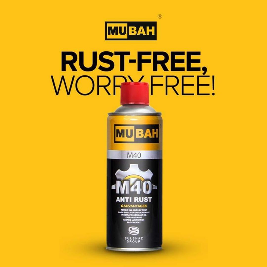 Original MUBAH M40 Rust Remover & Anti-Rust Spray 400ml | Multipurpose Metal Cleaner, Penetrating Oil & Lubricant | Best for Bikes, Cars, Tools, Auto Parts, Chrome, Steel, Rust Protection A+ Quality with Free delivery voucher