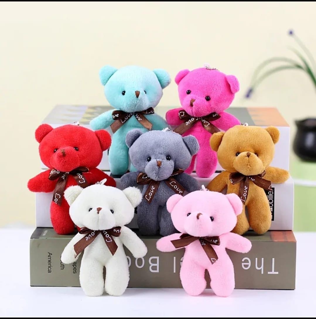 Stuffed Animal Bear Pendant Plush Teddy Bear Keychain | Cute Bag Charm & Car Keyring | Durable Hanging Chain – Gift for Kids & Adults