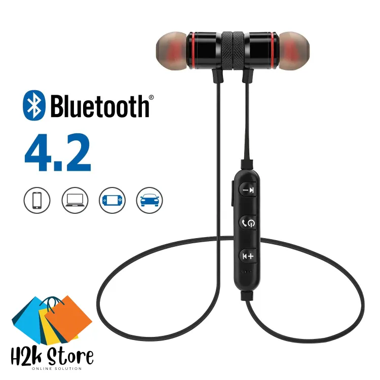 M5 Sports Magnetic Wireless Bluetooth Handsfree/Wireless headphones (Metal)  - Sale price - Buy online in Pakistan 