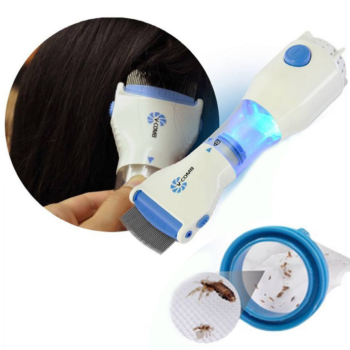 ✨ V-Comb Electronic Head Lice Removal Machine – Anti-Lice Vacuum Comb | Chemical-Free, Safe & Effective Lice Treatment Tool