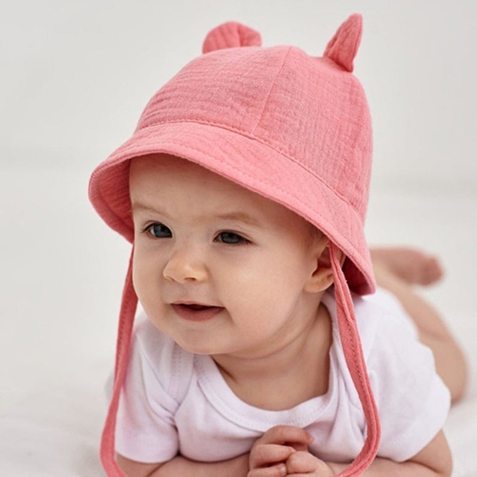 Summer Baby Hats Newborn Bucket Sunhat Kids Muslin Panama Cap Boys
