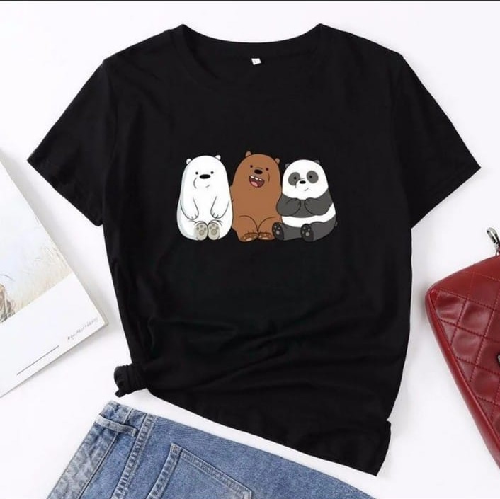 BEAR Printed Summer Collection Round Neck Half Sleeves T Shirt For Women