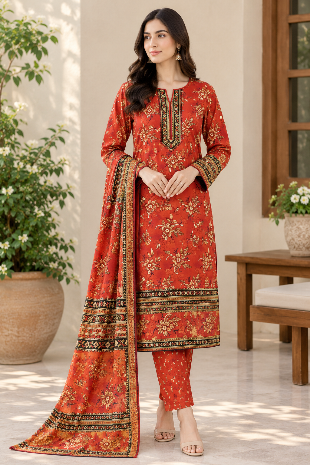 New Unstitched 3 Piece Swiss Lawn For Girls And Women