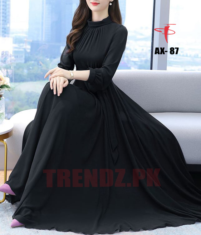 TRENDZ FASHION wool peach material party wear maxi for ladies AX-87