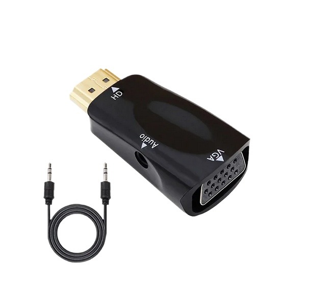 HDMI to VGA Cable Converter Male To Famale Converter Adapter 3.5 mm Jack Audio HD 1080P For PC Laptop Tablet