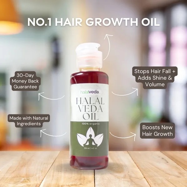 Halal Veda Herbal Hair Oil & Shampoo | Halal Certified | Herbal Hair Care Set | Nourishing Hair Oil & Gentle Shampoo | For Men & Women