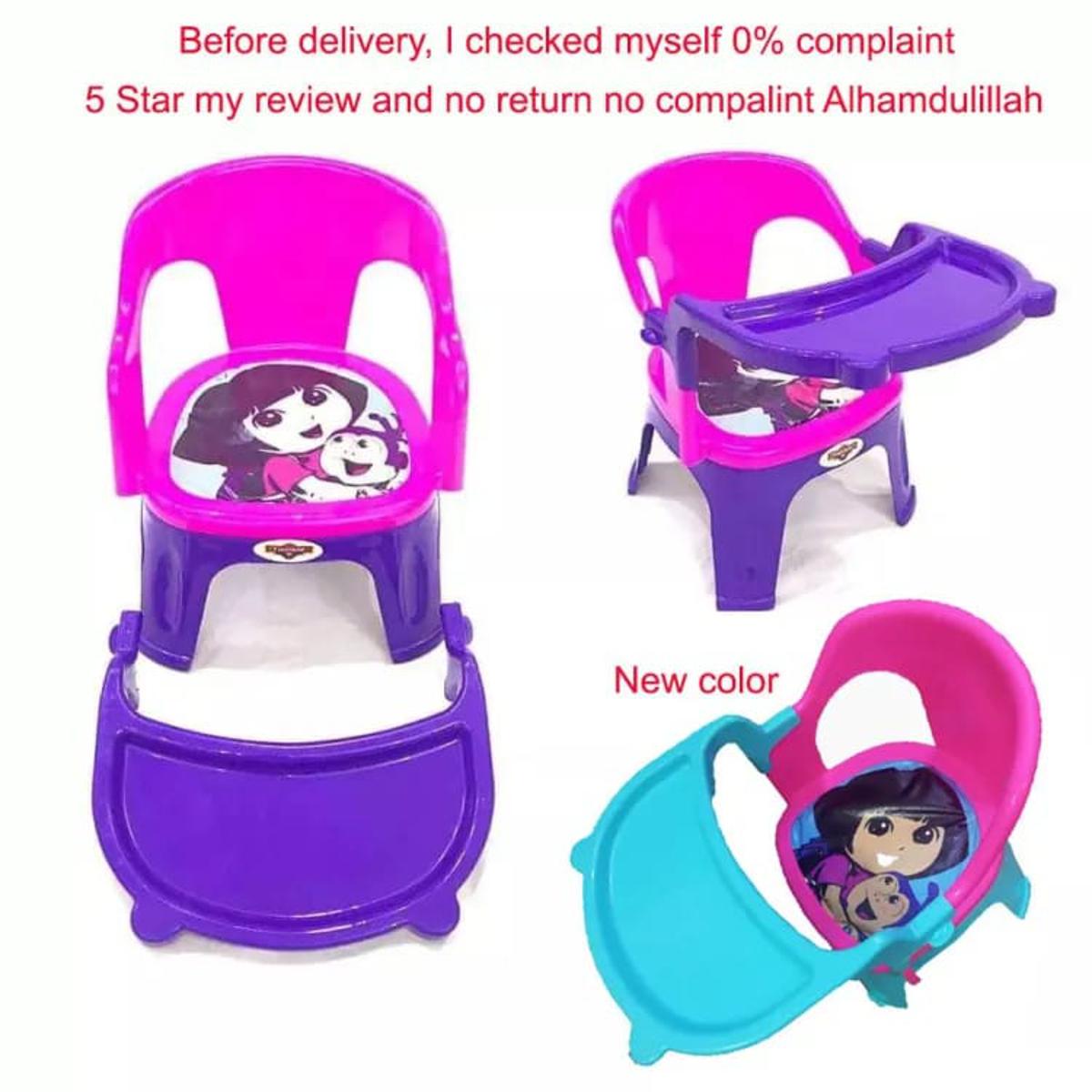 baby dining chair Dora character with dining + chiar pink × perple color