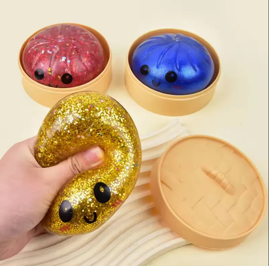 Dumpling Squishy Sensory Squeeze Toy – Soft Stress Relief Fidget Toy | Cute Kawaii Anti-Stress Squeeze Toy