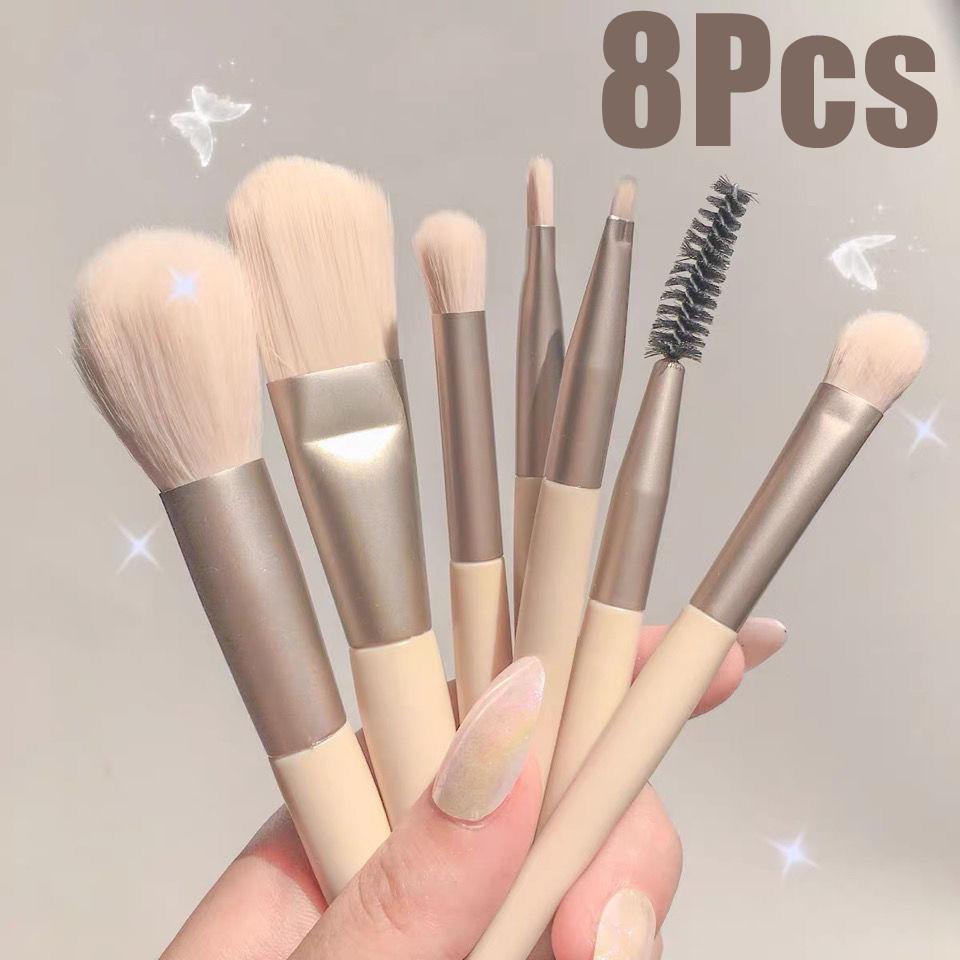 8 Pcs Mini Travel Portable Soft Makeup Brushes Set – Lightweight & Compact Beauty Tool for Foundation, Eyeshadow, Blush & Contour – Ultra-Soft Bristles & Travel-Friendly Design