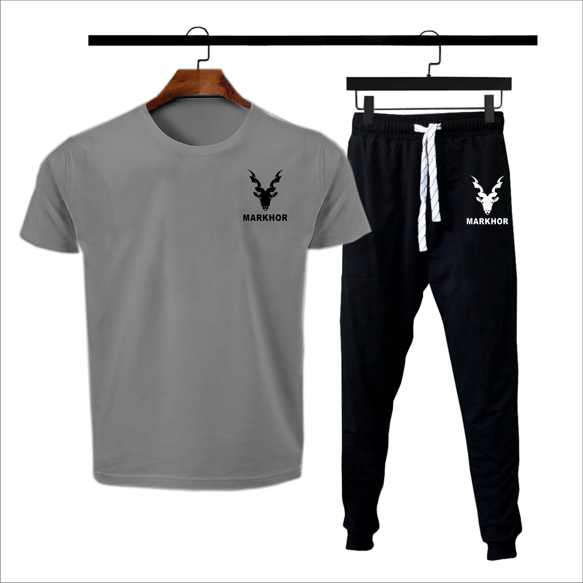 Markhor Printed Summer Tracksuit Trouser & T Shirt For Men round neck half sleeves t-shirt for men & boys