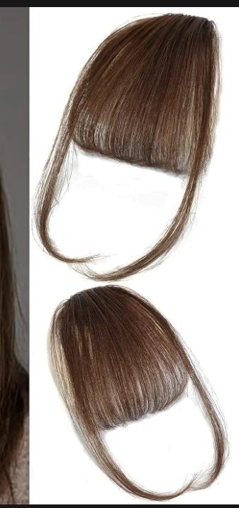 Hair Extensions Ultra Thin 3D Air Clip in Bangs Hairpiece with Nice Net Natural Flat Neat Bangs for Women