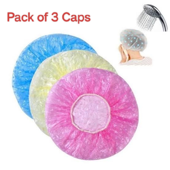 3Pcs Shower Cap Cute Fashion Wave Point Bath Waterproof Shower Hat Dot Bath Hair Cover Hat Cap Gift
