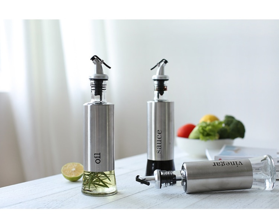 Sauce Squeeze Bottles, 300ml Olive Oil Dispenser Glass Bottles Set 素敵な