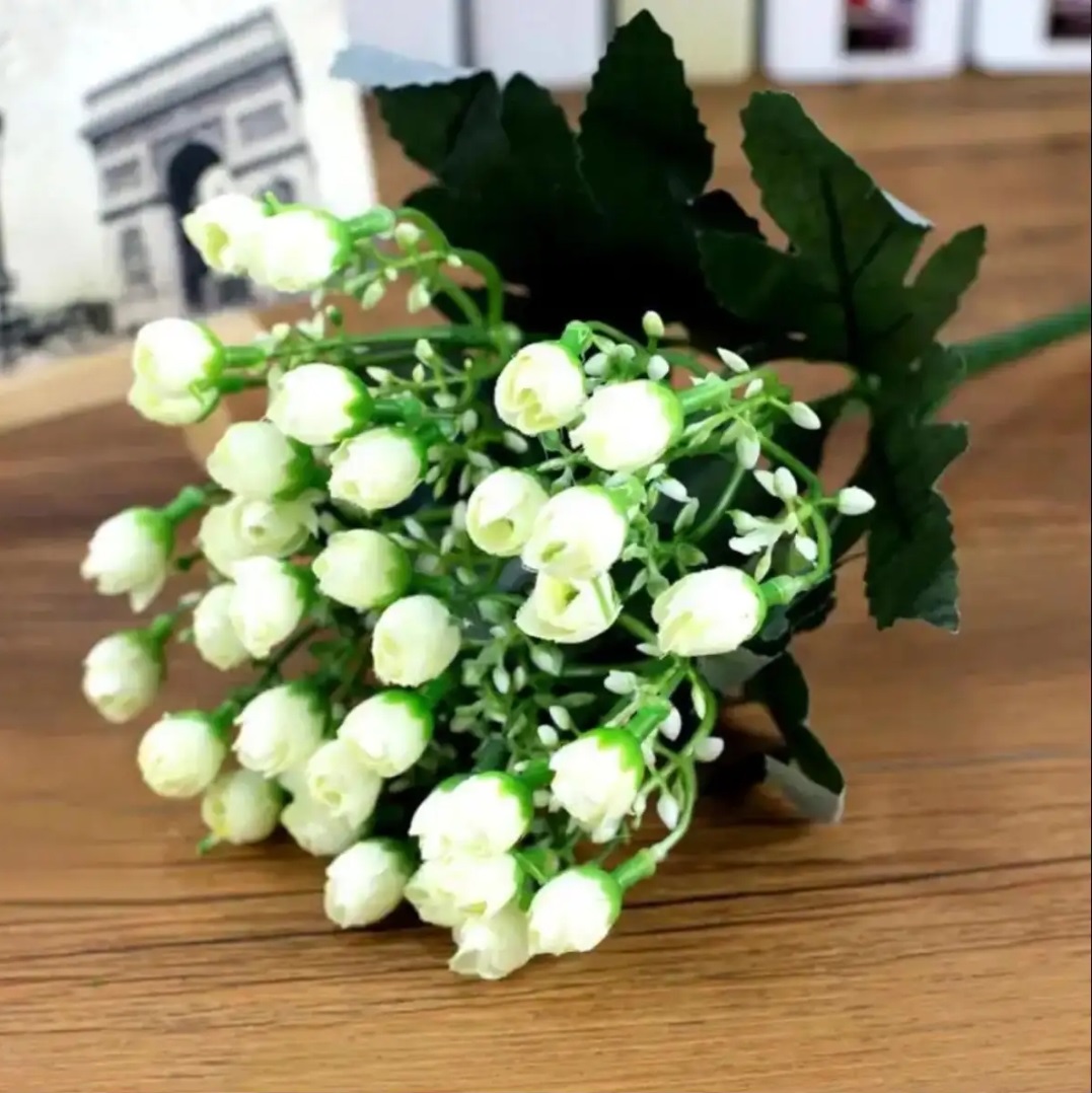 30 Head Simulation Rose Holding Wedding Bouquet Artificial Flower for Home Party Table Indoor Living Room Decoration White Flowers Beautiful Decor