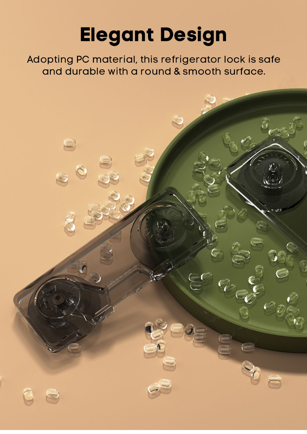 Kiddie Guard Baby Safety Transparent Multipurpose Refrigerator Freezer Latch Lock French Fridge Door Lock Freezer Lock Invisible Cupboard Lock - 1Pcs