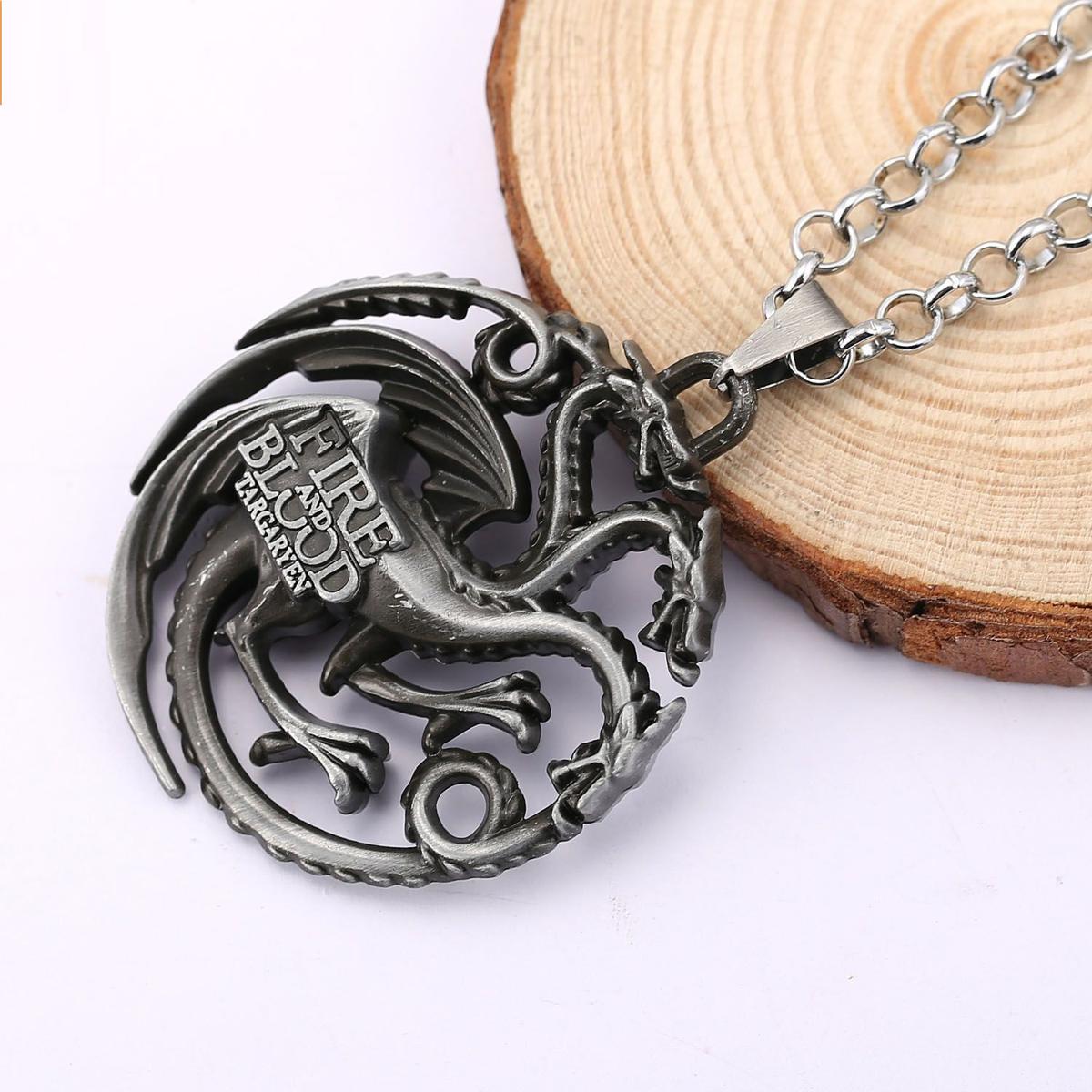 House of dragon necklace targaryen Locket in Black Chain