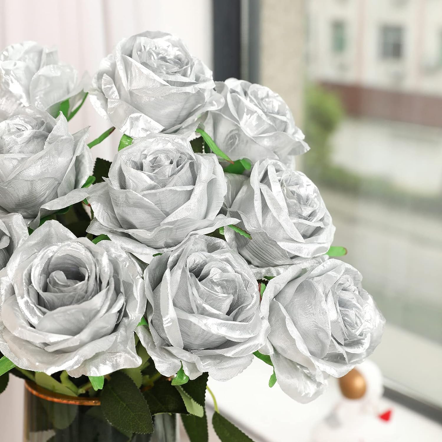 Artificial Rose Bunch Flower silk flower decor home ornaments decorative for wedding party flowers