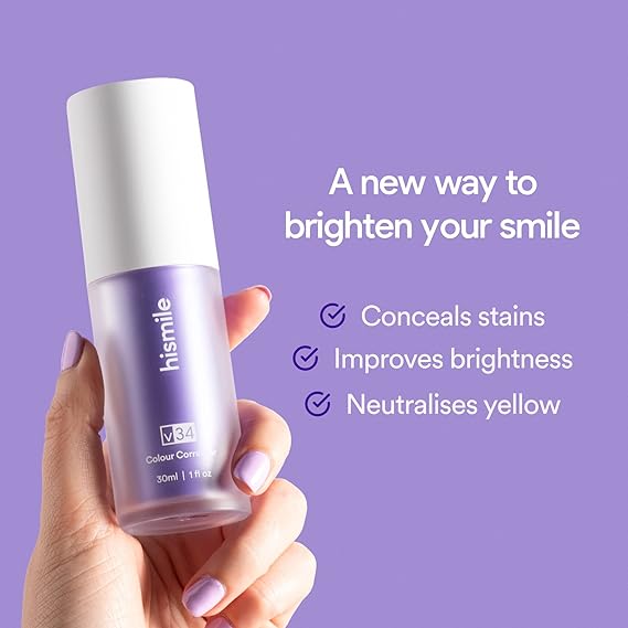 HISMILE V34 Teeth Removing Deep Smoke Stains Gingiva Protection Purple Orthopedic Toothpaste, Purple Teeth Whitening Toothpaste Kit