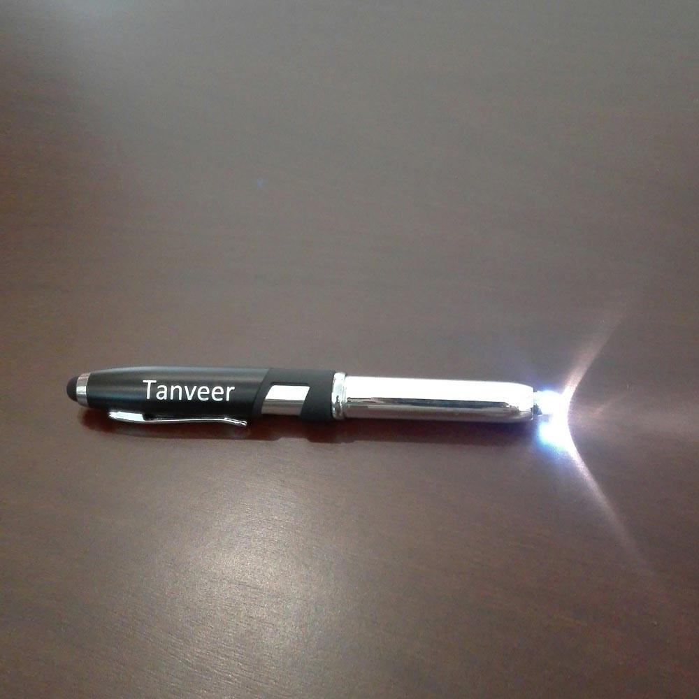 Introducing New Arrival Name Pen With Stylus, Torch & Mobile Holder.
