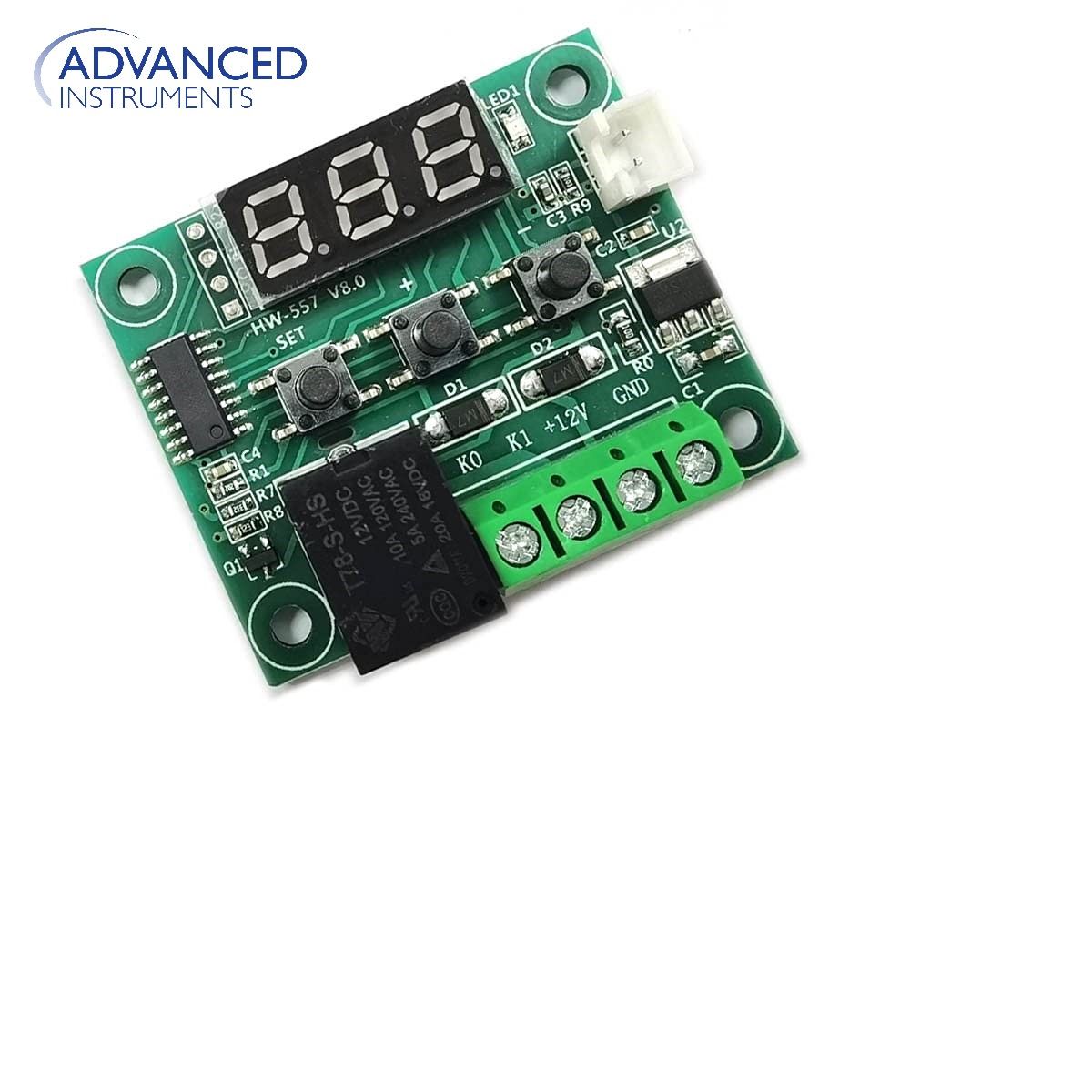 Original HW W1209 12V DC Digital Temperature Controller Board Micro Digital Thermostat -50-110°C Electronic Temperature Temp Control Module Switch with 10A One-Channel Relay and Waterproof Sensor For Incubator Controller