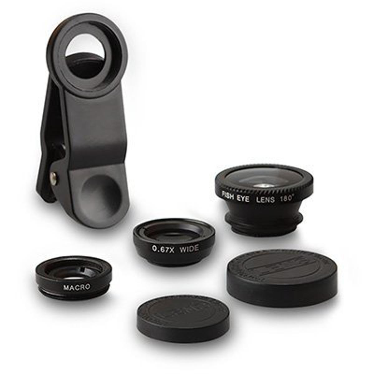 New 3 In 1 - Clear Zoom Mobile Camera Lens Selfie Mobile Phone Clip Lenses Fish Eye Wide Angle Macro Camera width E9 Trigger
