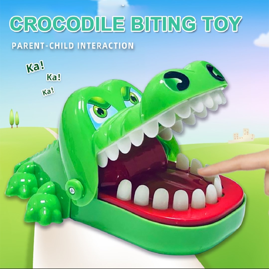 New Funny Crocodile Tooth Biter Game Toy, Kids Action Figure Playset, Interactive Tricky Fun Game, Eco-Friendly