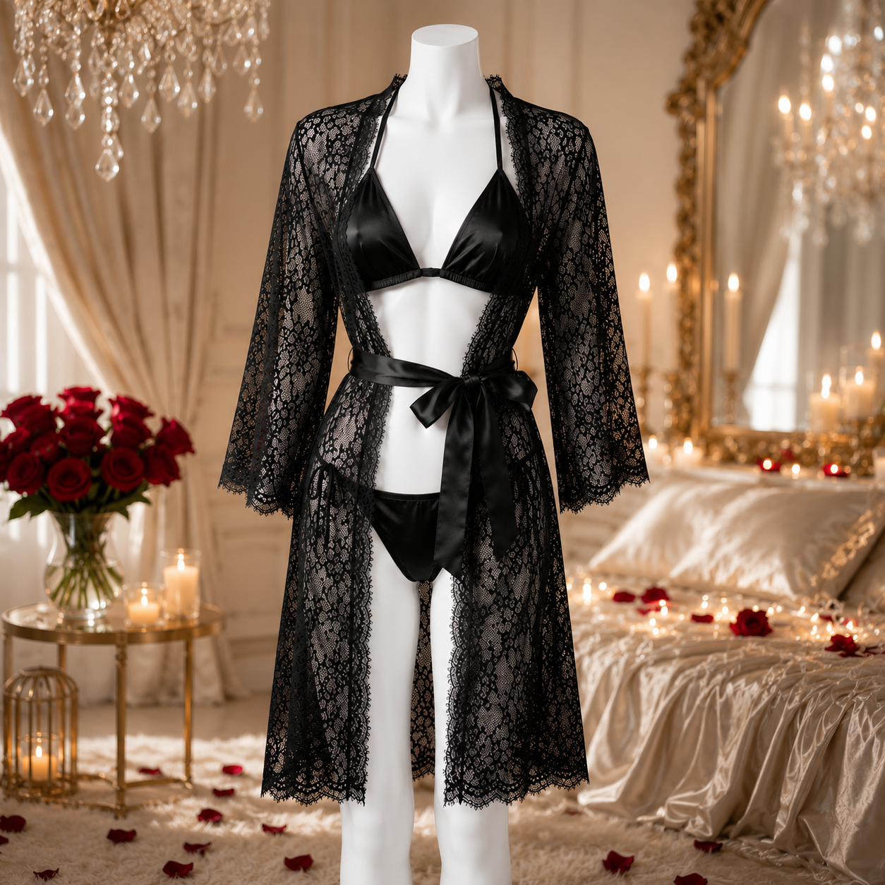 Pratiharye Valentine Special! Babydoll Nightwear Net Robe/Negligee/Chemise with Bikini Set|Hot & Saxy|for Honeymoon/First Night Anniversary for Women/Girls. Best