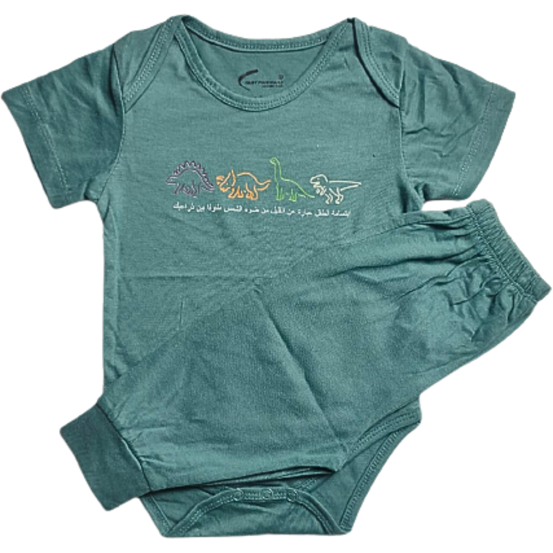 "Stylish Babies' Rompers: Trendy Round Neck Short Sleeves Tee Tops & Trousers for Baby Boys and Girls"