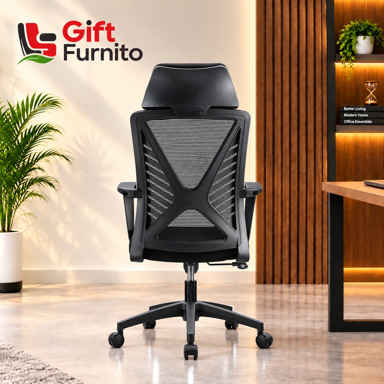 Gaming Imported Chair Ergonomic Design  Adjustable Mesh Back Computer Chair  High Back Reclining Chair with Headrest & Lock