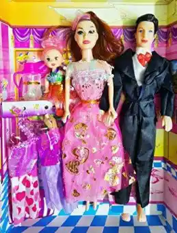 barbie doll family set