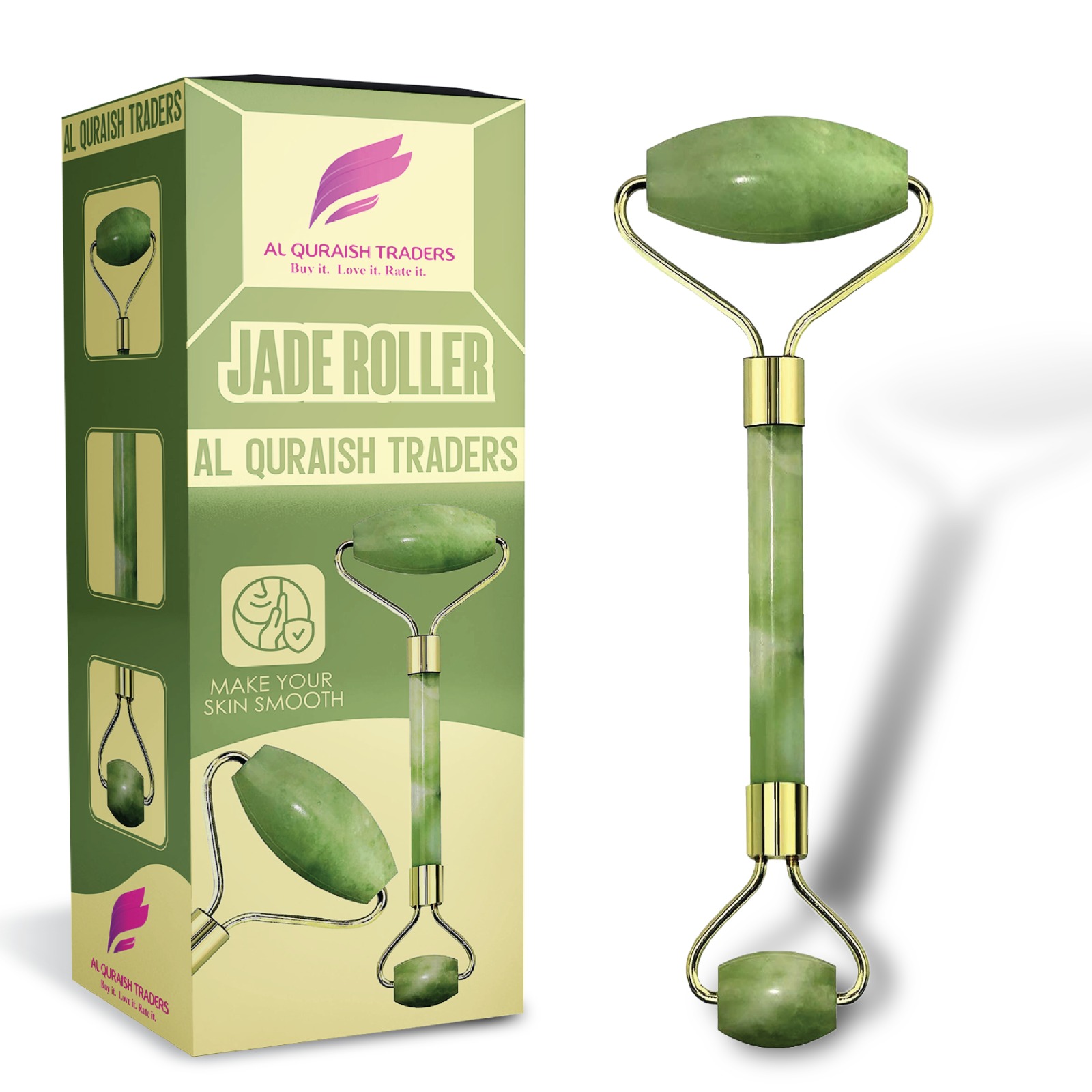 Anti-aging Natural Stone Jade Roller With Noiseless Double Heads For Face Massage Slimming Facial Relaxation And Face Lift With Natural Jade Stones