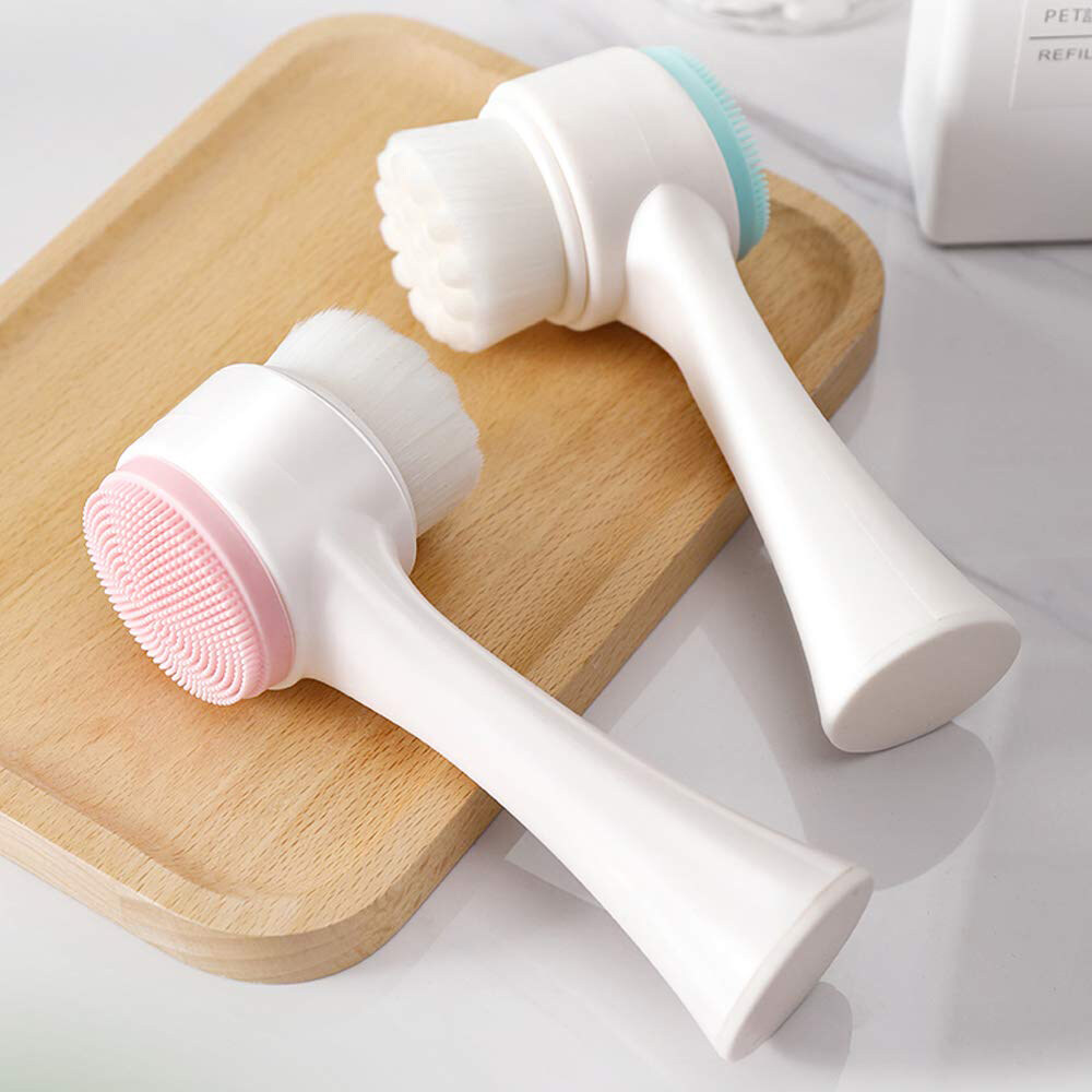 2-in-1 Silicone Face Cleansing Brush – Double-Sided Facial Deep Cleaning Brush, Pore Cleanser, Blackhead Remover, Soft Exfoliating & Facial Massage Skin Care Tool