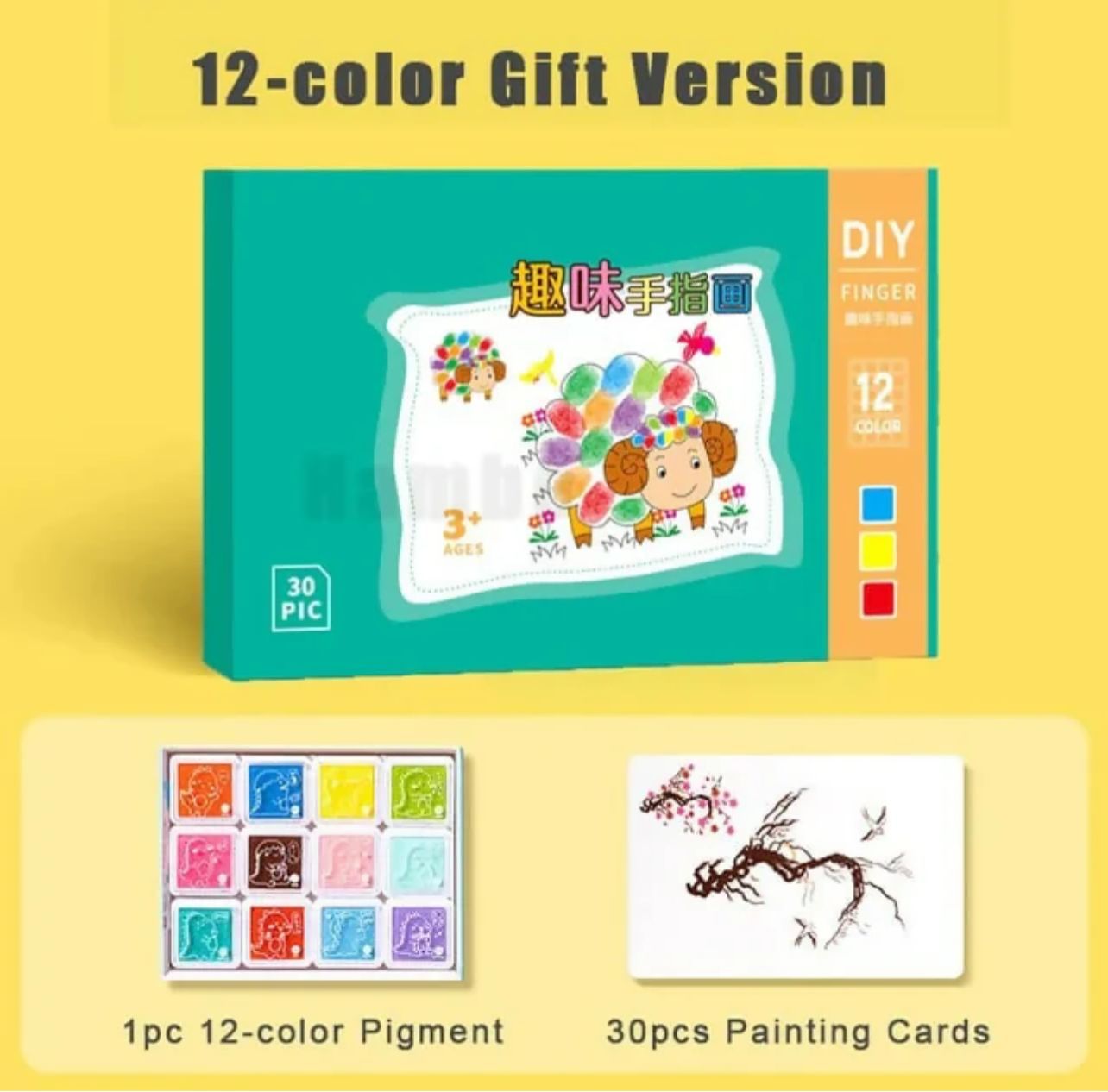 Handmade Art Kit Drawing Card Kids Painting DIY Crafts Finger Paint Paper Washable Toddler Painting Set for kids