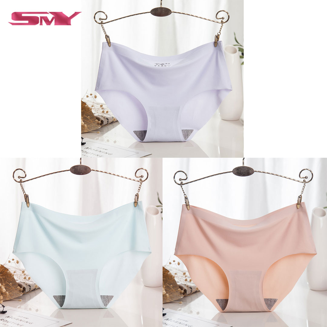 Women Underwear Ice Silk Seamless Panties Women's Comfortable Breathable  Mid-waist Light Sexy Solid Colours Plus Size Underpants - AliExpress