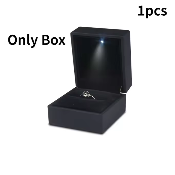 LED Jewelry Box Ring Box with LED Light Engagement Wedding Rings Case Boxes Pendant Earring Display Case Storage Jewellery Gift
