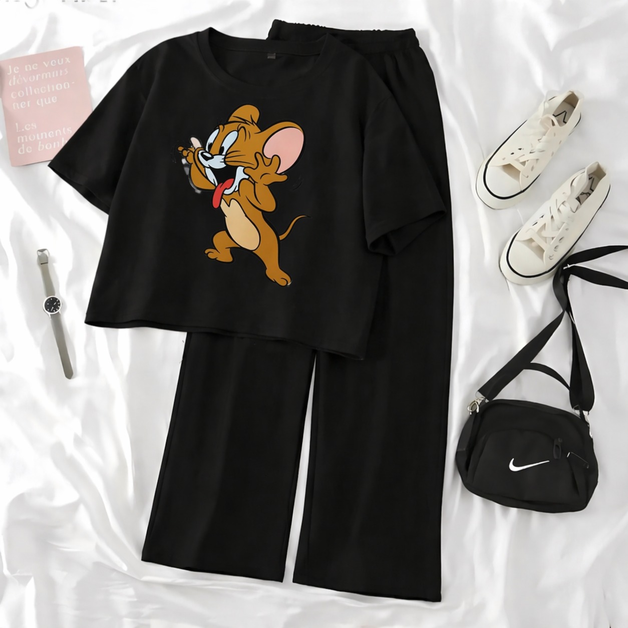 Summer Soft & Comfy Crop Top with Flapper Trouser Combo for Women & Girls